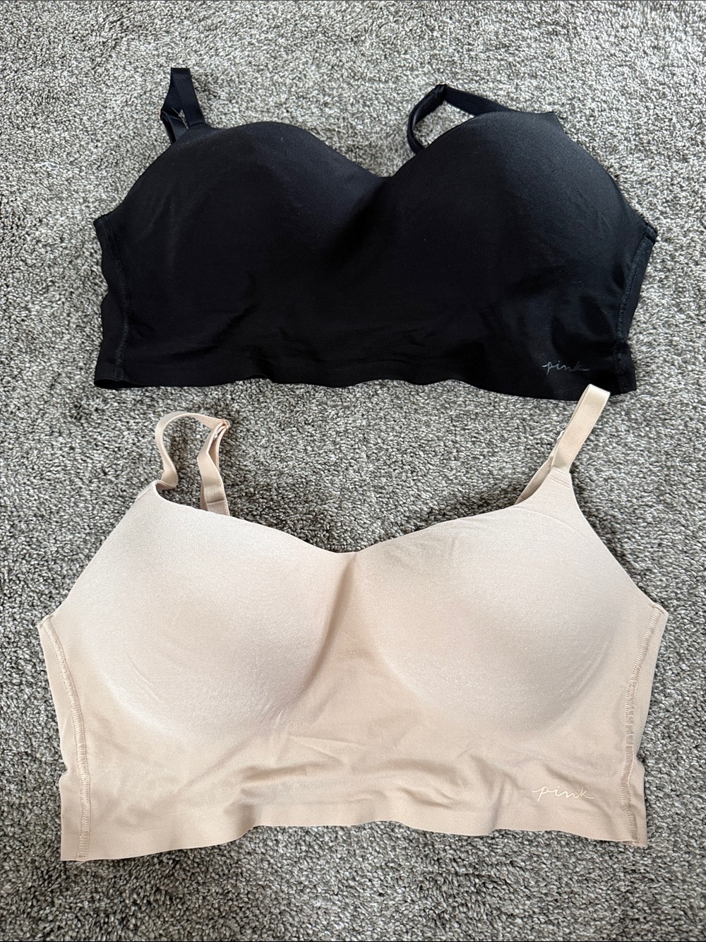 Victoria secret PINK Seamless Comfort Wireless Bralette - Black and Nude
